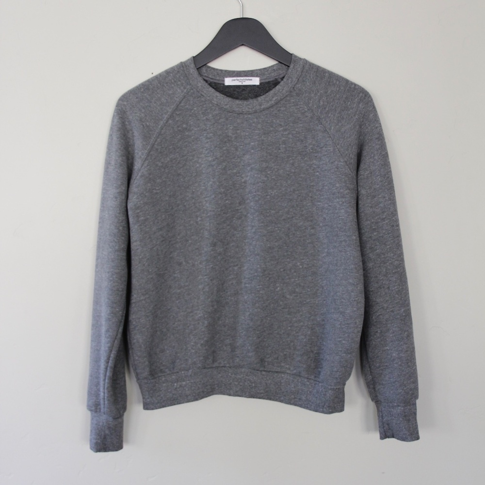 Perfect White Tee Gray Heather Crewneck Sweatshirt Size Small